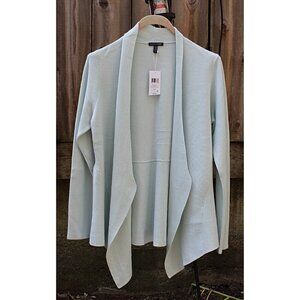 New w/Tags Eileen Fisher ICE BLUE -Angle Jacket in Peruvian Cotton Interlock - L